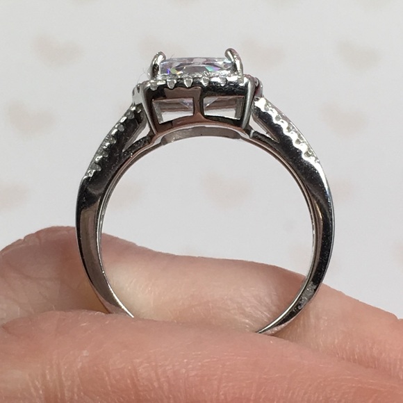 14k white gold engagement halo ring wedding 2 ct - Picture 8 of 8